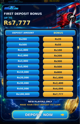 888ACE Game First deposit bonuse image, blue gaming background, 888ACE logo, and PKRGAMING.COM branding.